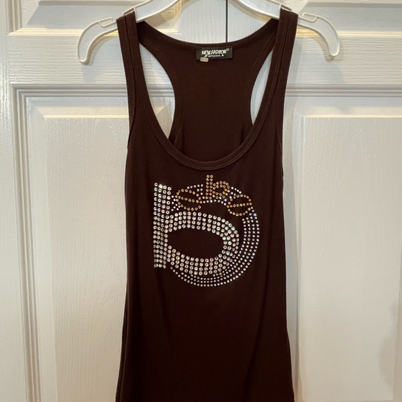 Rare Bebe dark brown tank top S-M - Picture 1 of 5